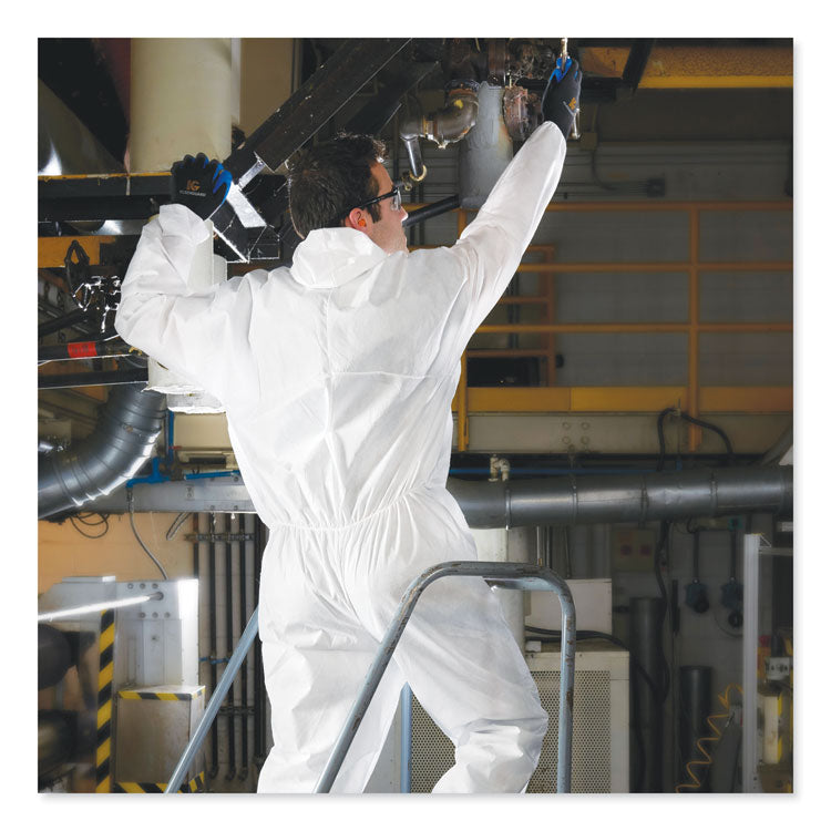A20 Elastic Back, Cuff and Ankle Hooded Coveralls, Zip, X-Large, White, 24/Carton