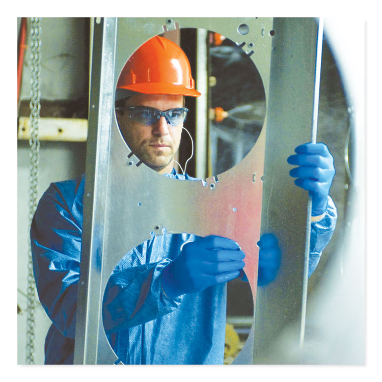 A20 Breathable Particle Protection Coveralls, Zip Front, Open Wrists and Ankles, 3X-Large, Blue, 20/Carton