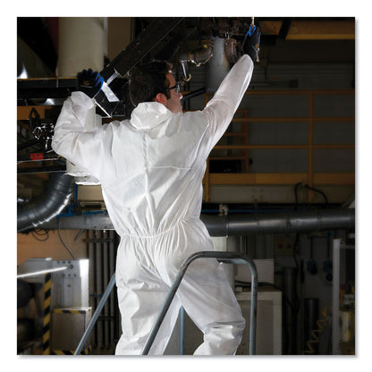 A20 Elastic Back and Ankle Hood and Boot Coveralls, 2X-Large, White, 24/Carton