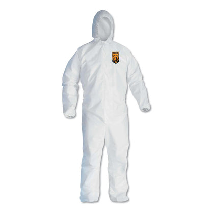 A45 Prep and Paint Coveralls, Zipper Front, Elastic Wrist and Ankles, Large, White, 25/Carton