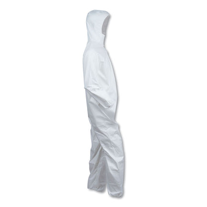 A40 Elastic-Cuff and Ankles Hooded Coveralls, 5X-Large, White, 25/Carton