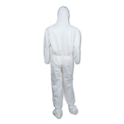 A30 Hood and Boots Splash/Particle Protection Coverall, 5X-Large, White, 25/Carton