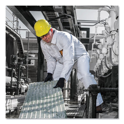 A30 Elastic-Back and Cuff Coveralls, 1" Flap, 4X-Large, White, 21/Carton