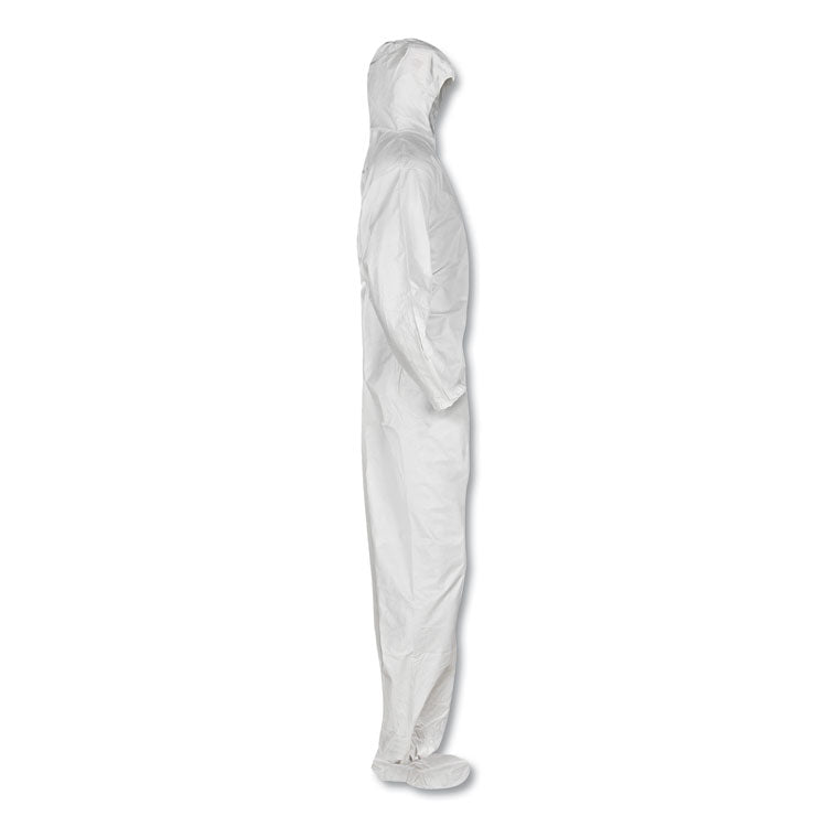 A20 Elastic Back and Ankle Hood and Boot Coveralls, 2X-Large, White, 24/Carton