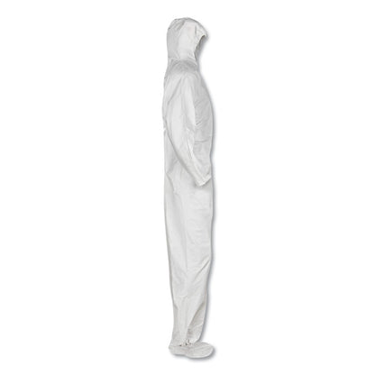 A20 Elastic Back and Ankle Hood and Boot Coveralls, 2X-Large, White, 24/Carton