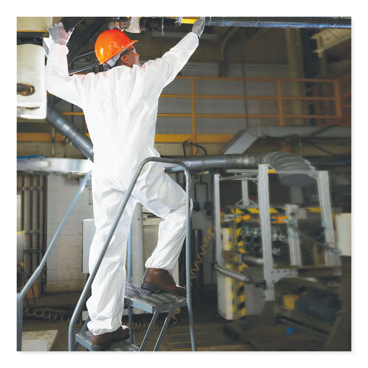 A20 Elastic Back Wrist/Ankle Coveralls, X-Large, White, 24/Carton