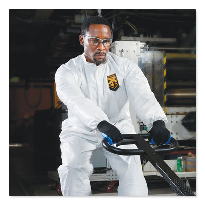 A30 Elastic-Back Coveralls, Open Wrist and Ankles, 1" Flap, White, X-Large, 25/Carton