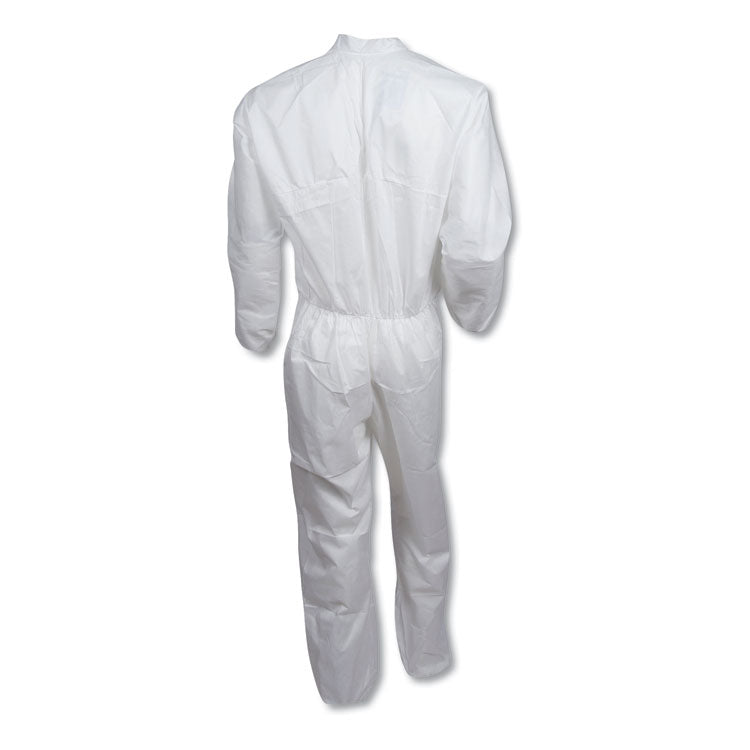 A30 Elastic-Back and Cuff Coveralls, 1" Flap, X-Large, White, 25/Carton