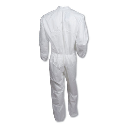 A30 Elastic-Back and Cuff Coveralls, 1" Flap, X-Large, White, 25/Carton