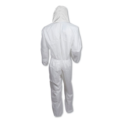 A20 Elastic Back, Cuff and Ankles Hooded Coveralls, 4X-Large, White, 20/Carton