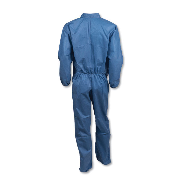 A20 Coveralls, MICROFORCE Barrier SMS Fabric, Zip Front, Elastic Wrists/Ankles, X-Large, Blue, 24/Carton