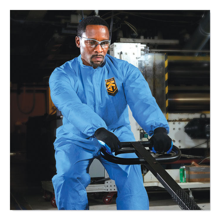 A20 Breathable Particle Protection Coveralls, Zip Front, Open Wrists and Ankles, 3X-Large, Blue, 20/Carton