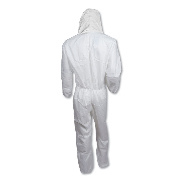 A20 Elastic Back, Cuff and Ankle Hooded Coveralls, Zip, X-Large, White, 24/Carton
