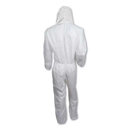 A20 Elastic Back, Cuff and Ankle Hooded Coveralls, Zip, X-Large, White, 24/Carton
