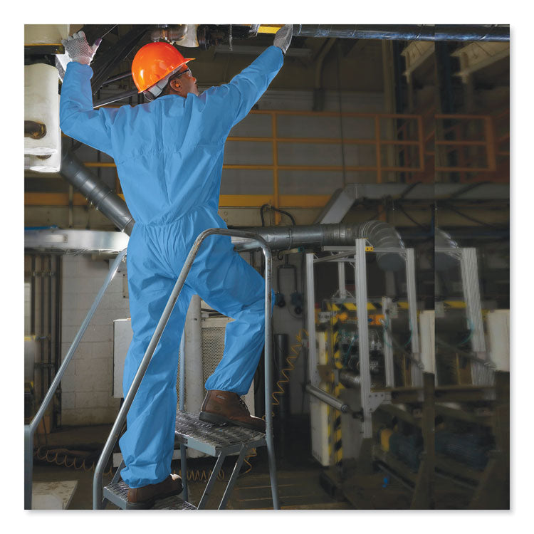 A20 Coveralls, MICROFORCE Barrier SMS Fabric, Zip Front, Elastic Wrists/Ankles, 2X-Large, Blue, 24/Carton