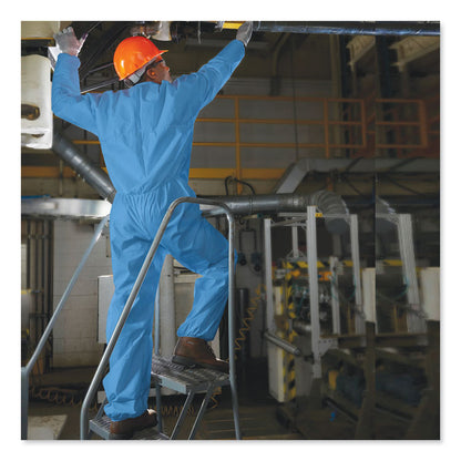 A20 Coveralls, MICROFORCE Barrier SMS Fabric, Zip Front, Elastic Wrists/Ankles, 2X-Large, Blue, 24/Carton