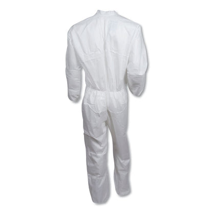 A30 Elastic-Back Coveralls, Open Wrist and Ankles, 1" Flap, White, 2X-Large, 25/Carton