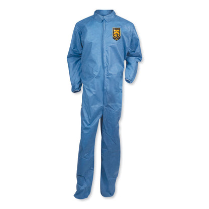 A20 Coveralls, MICROFORCE Barrier SMS Fabric, Zip Front, Elastic Wrists/Ankles, X-Large, Blue, 24/Carton