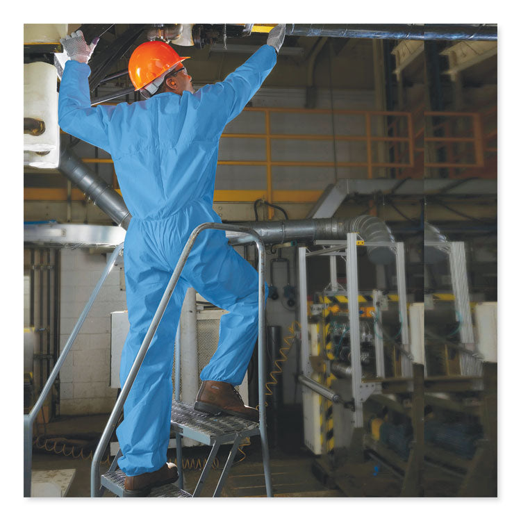 A20 Breathable Particle Protection Coveralls, Zip Front, Open Wrists and Ankles, 3X-Large, Blue, 20/Carton