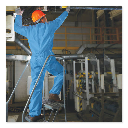 A20 Breathable Particle Protection Coveralls, Zip Front, Open Wrists and Ankles, 3X-Large, Blue, 20/Carton