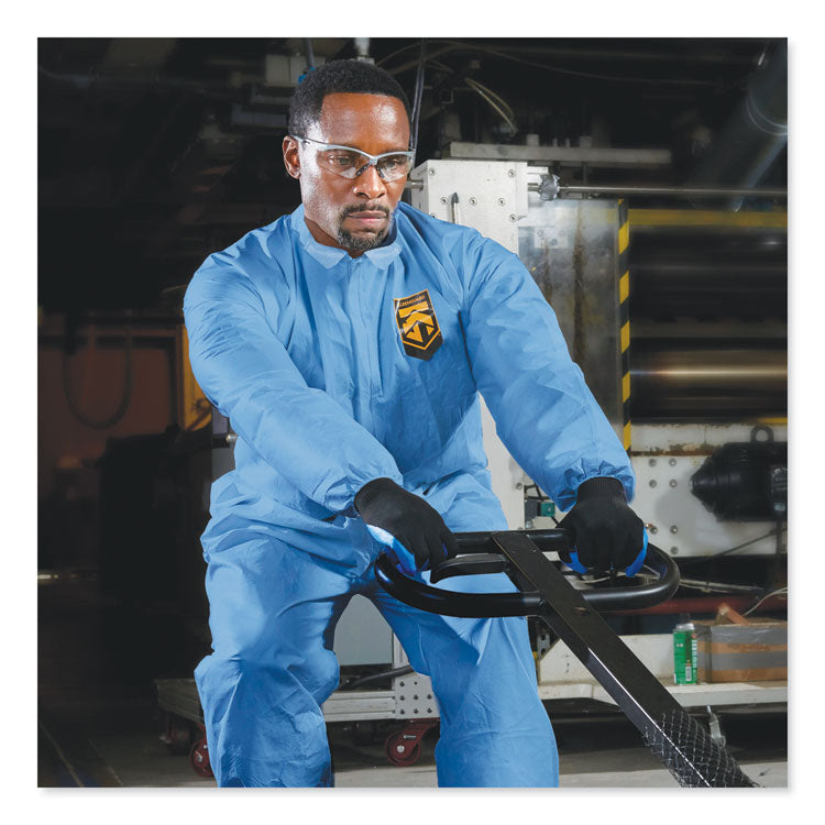 A20 Coveralls, MICROFORCE Barrier SMS Fabric, Zip Front, Elastic Wrists/Ankles, X-Large, Blue, 24/Carton