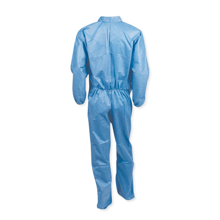 A20 Coveralls, MICROFORCE Barrier SMS Fabric, Zip Front, Elastic Wrists/Ankles, 2X-Large, Blue, 24/Carton