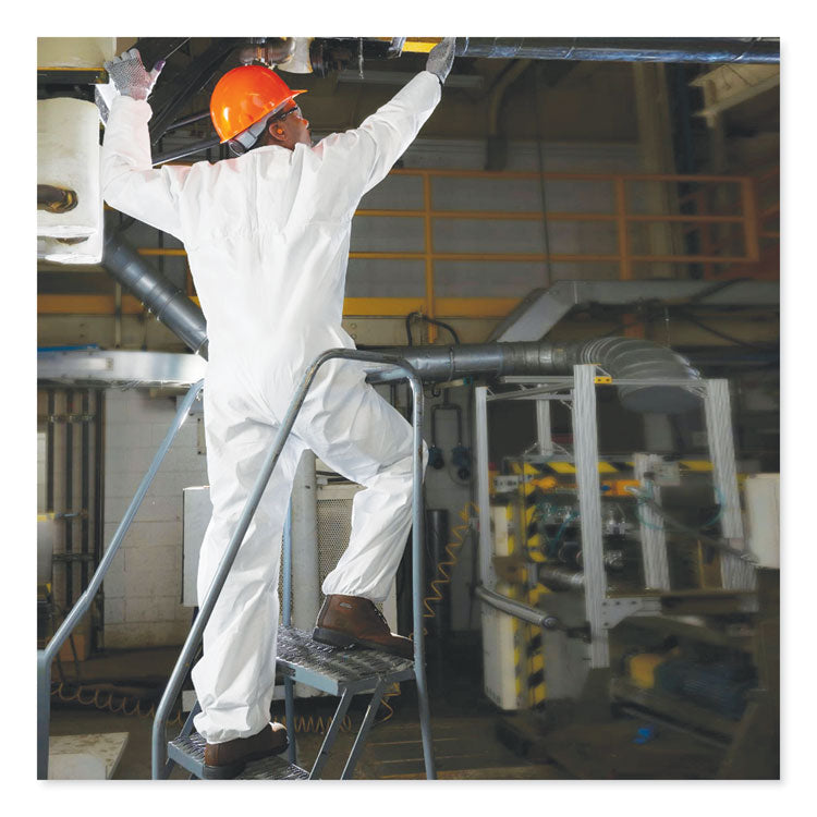A20 Breathable Particle Protection Coveralls, Zip, Open Wrists/Ankles, Medium, White, 24/Carton