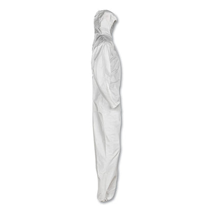 A30 Elastic-Back and Cuff Hooded Coveralls, 1" Flap, 2X-Large, White, 25/Carton