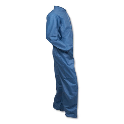 A20 Coveralls, MICROFORCE Barrier SMS Fabric, Zip Front, Elastic Wrists/Ankles, 2X-Large, Blue, 24/Carton