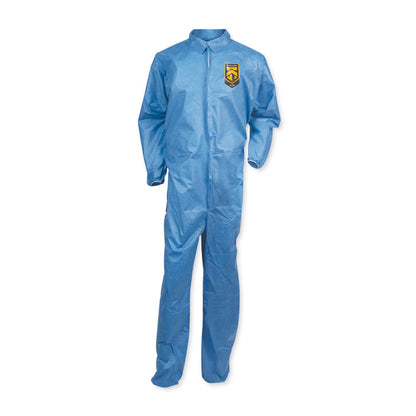 A20 Coveralls, MICROFORCE Barrier SMS Fabric, Zip Front, Elastic Wrists/Ankles, 2X-Large, Blue, 24/Carton