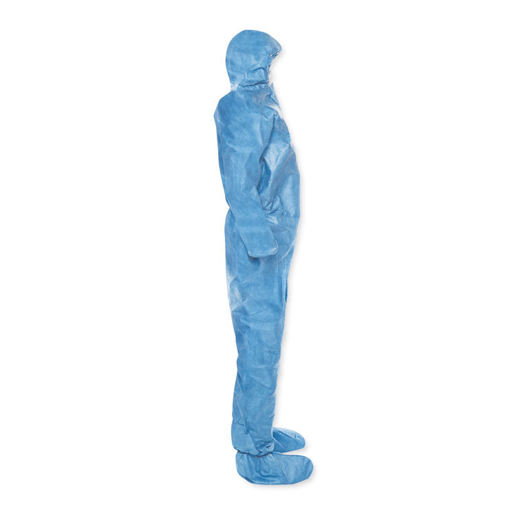A20 Breathable Particle Protection Coveralls, Hood and Boots, X-Large, Blue, 24/Carton