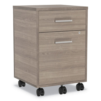 Urban Mobile File Pedestal, Left or Right, 2-Drawers: Box/File, Legal/A4, Natural Walnut, 16" x 15.25" x 23.75"
