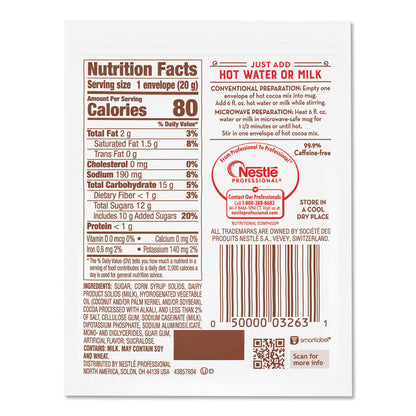 Hot Cocoa Mix, Rich Chocolate, 0.71 oz Packets, 50/Box, 6 Box/Carton