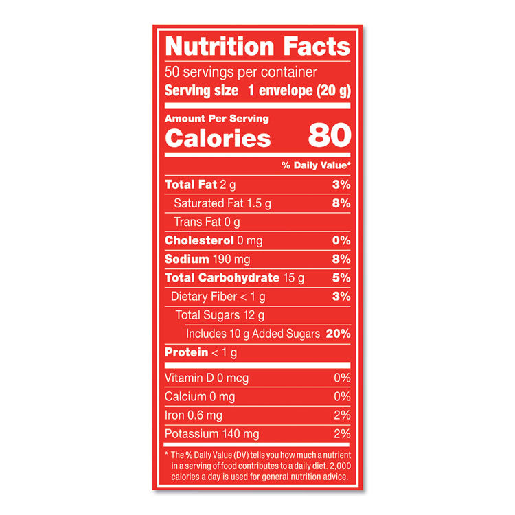 Hot Cocoa Mix, Rich Chocolate, 0.71 oz Packets, 50/Box