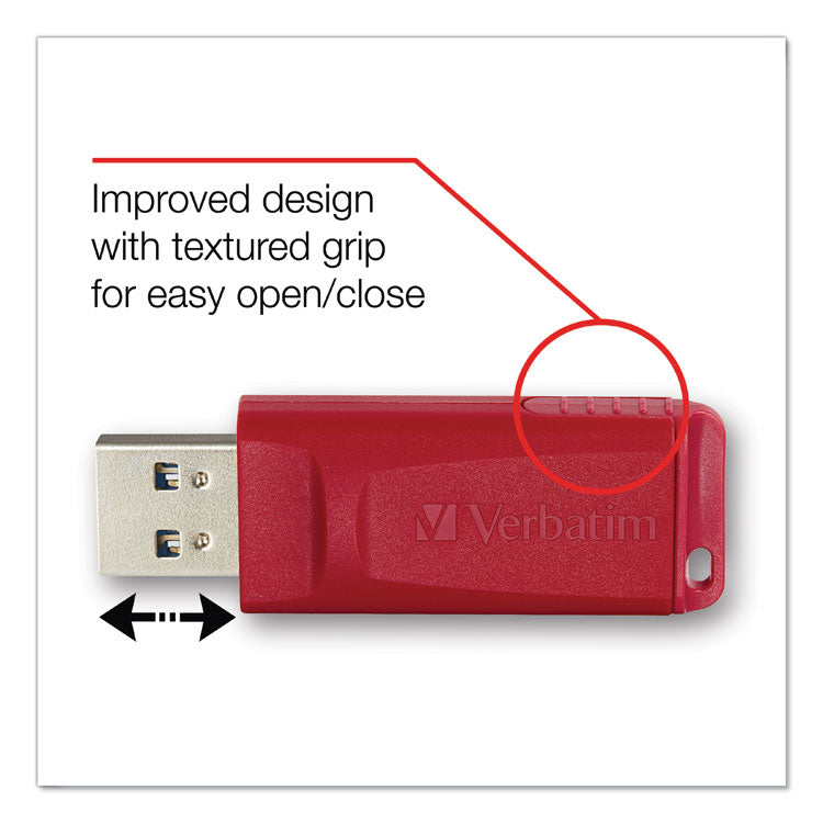 Store 'n' Go USB Flash Drive, 8 GB, Assorted Colors, 3/Pack