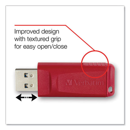Store 'n' Go USB Flash Drive, 128 GB, Red