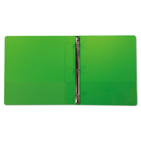 Earth's Choice Plant-Based Durable Fashion View Binder, 3 Rings, 1" Capacity, 11 x 8.5, Lime, 2/Pack