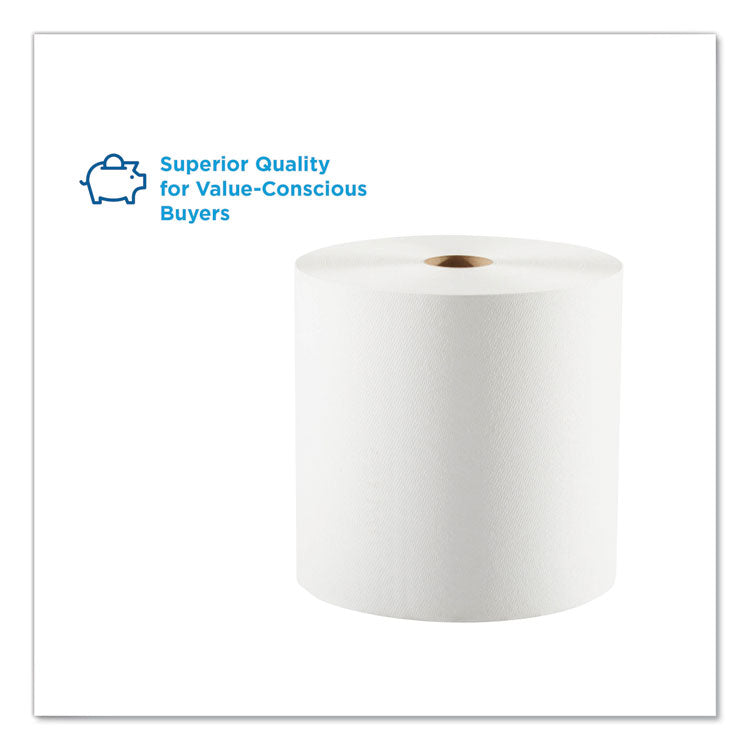 Pacific Blue Basic Recycled Nonperforated Paper Towel Rolls, 1-Ply, 7.78 x 1,000 ft, White, 6 Rolls/Carton