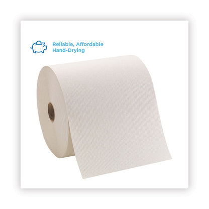 Pacific Blue Basic Recycled Nonperforated Paper Towel Rolls, 1-Ply, 7.78 x 800 ft, Brown, 6 Rolls/Carton