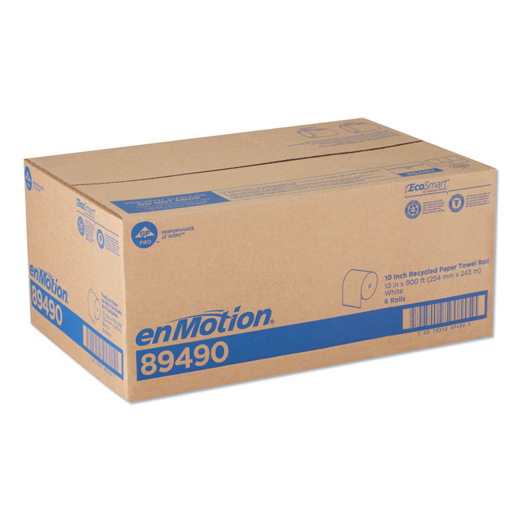 enMotion High Capacity Paper Towel Rolls, 1-Ply, 10" x 800 ft, White, 6 Rolls/Carton
