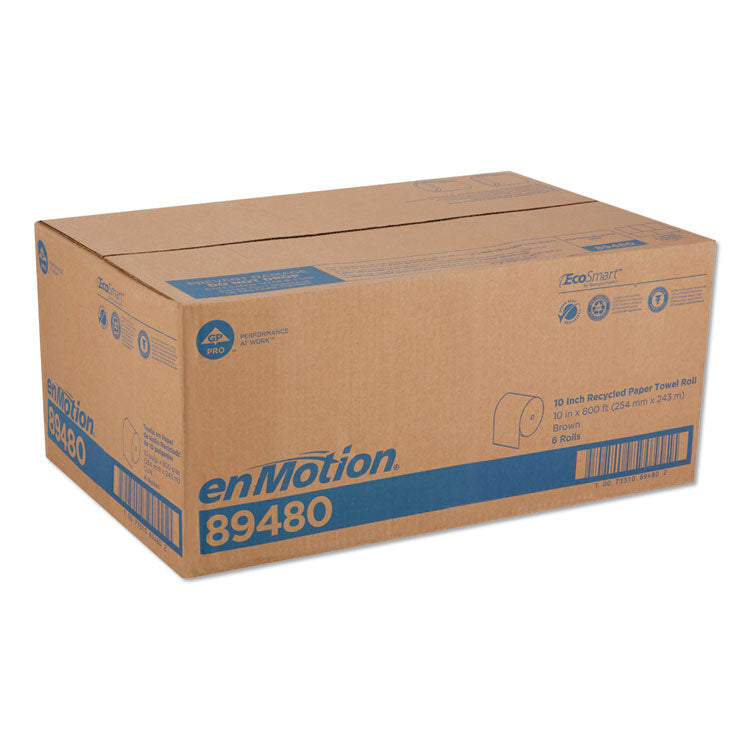 enMotion High Capacity Roll Towel, 10" x 800 ft, Brown, 6 Rolls/Carton