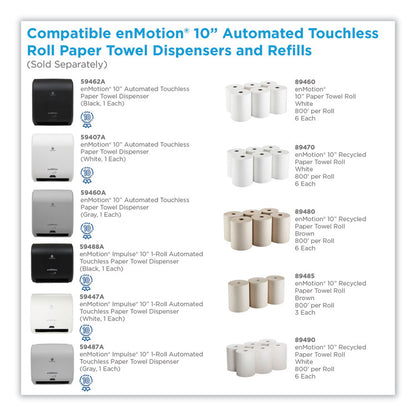 enMotion High Capacity Roll Towel, 10" x 800 ft, Brown, 6 Rolls/Carton