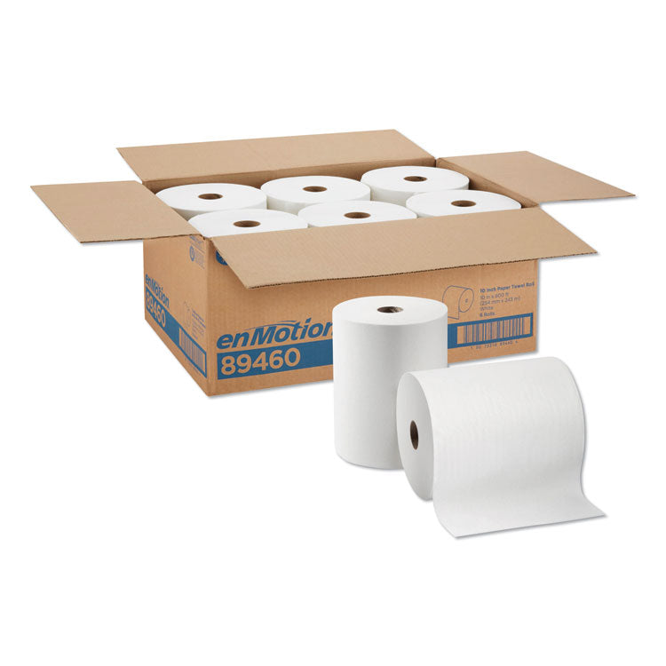 enMotion Paper Towel High Capacity Rolls, 1-Ply, 10" x 800 ft, White, 6 Rolls/Carton
