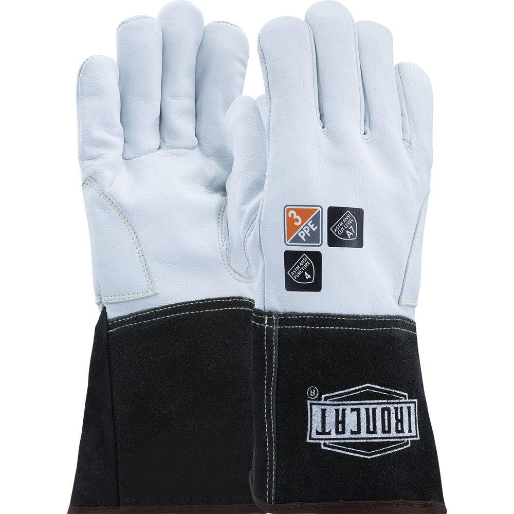 PIP AR Prem Kidskin Leathertig Glove PA Gauntlet, 12 Pairs/Pack