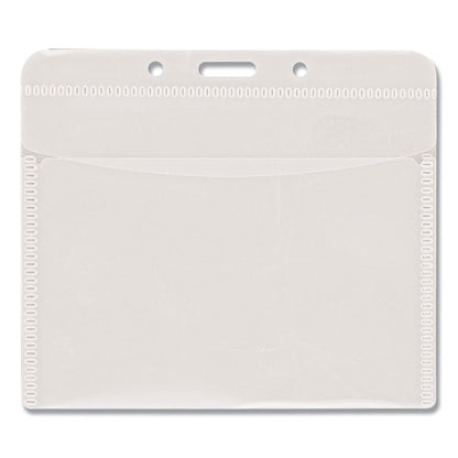 PVC-Free Badge Holders, Horizontal, Clear 4.5" x 4" Holder, 4.13" x 3.25" Insert, 50/Pack