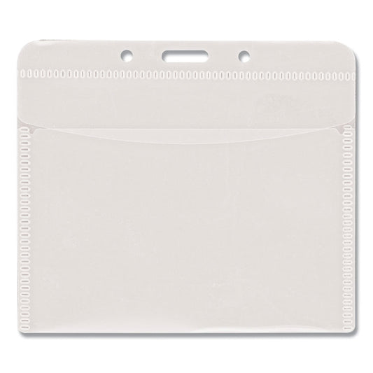 PVC-Free Badge Holders, Horizontal, Clear 4.5" x 4" Holder, 4.13" x 3.25" Insert, 50/Pack