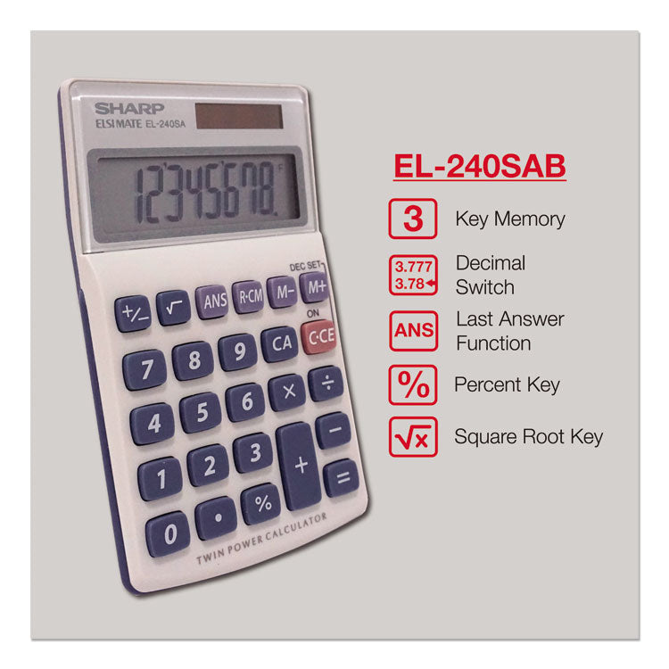 EL240SB Handheld Business Calculator, 8-Digit LCD
