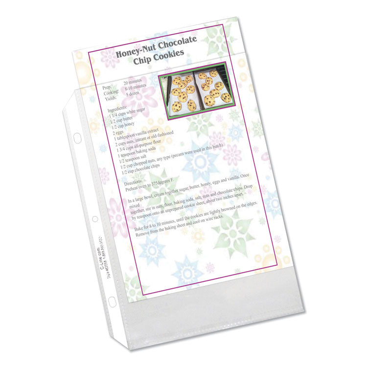 Polypropylene Sheet Protectors, Heavy-Duty, Side: 3-Hole Punched, Top Load 5.5 x 8.5 Insert, Clear Front, 50/Box