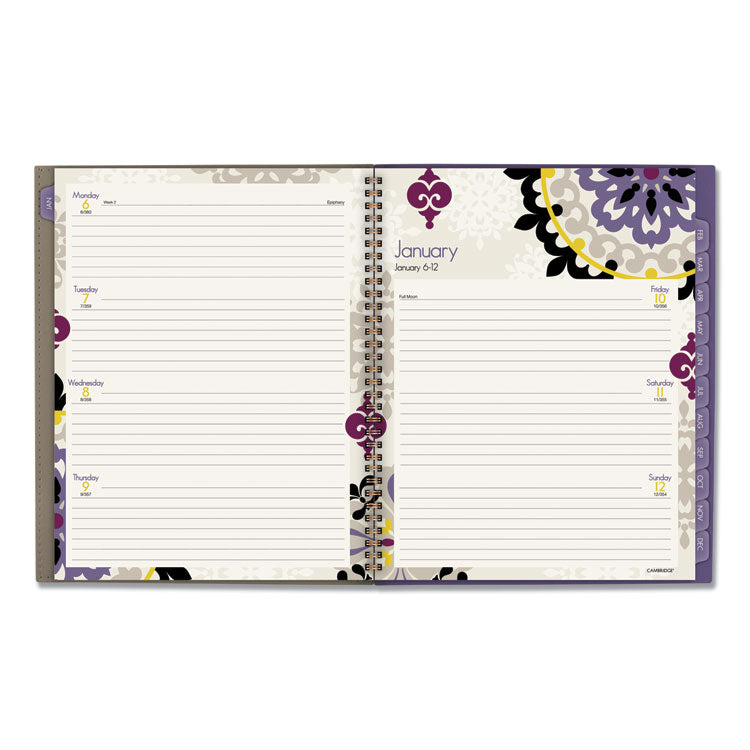 Vienna Weekly/Monthly Appointment Book, Geometric Artwork, 11 x 8.5, Purple/Tan Cover, 12-Month (Jan to Dec): 2026