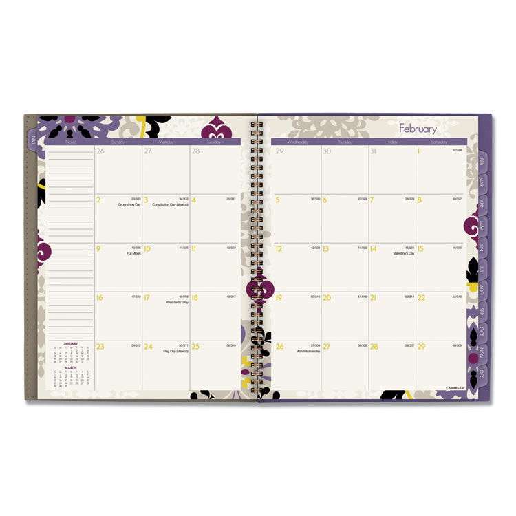 Vienna Weekly/Monthly Appointment Book, Geometric Artwork, 11 x 8.5, Purple/Tan Cover, 12-Month (Jan to Dec): 2026